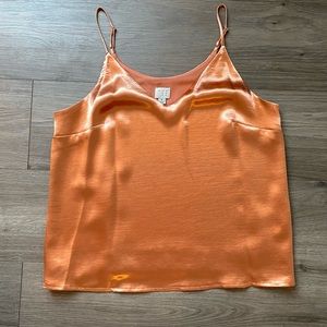 A New Day silk camisole blouse sleek shiny copper size medium